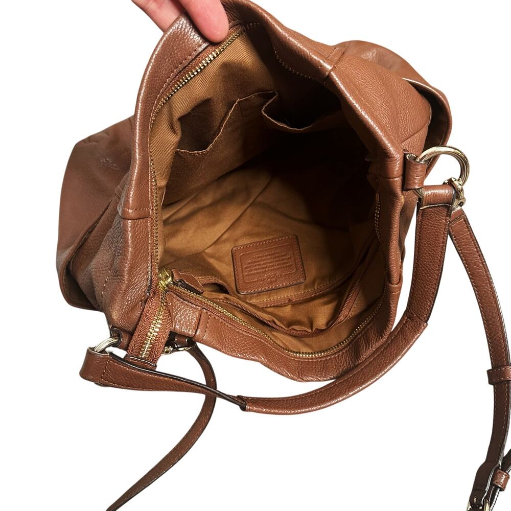 COACH Chicago Gallery Park Pebbled Leather Hobo Crossbody Bag in Brown Crossbody - Picture 12 of 15